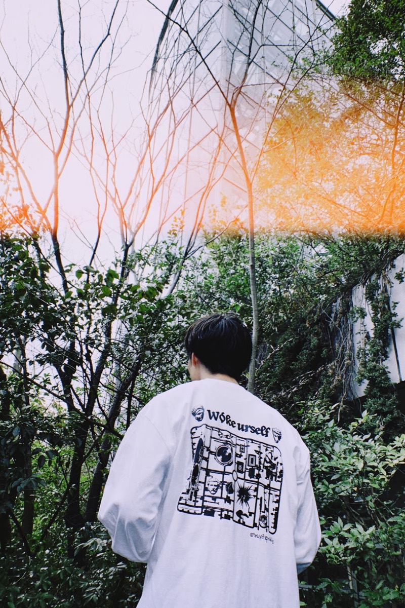 Woke urself のバックプリントロングスリーブ